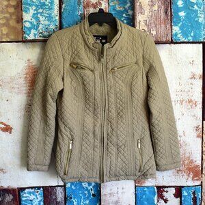 Women's Palomares Sports Puffer Jacket Full Zip Long Sleeve LARGE Beige